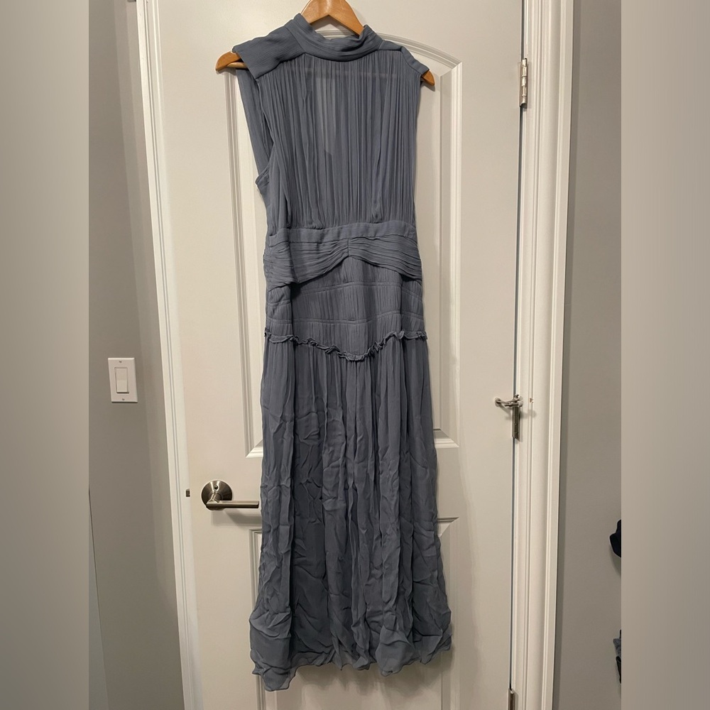 Shona Joy Midi High Neck Dress - Blue